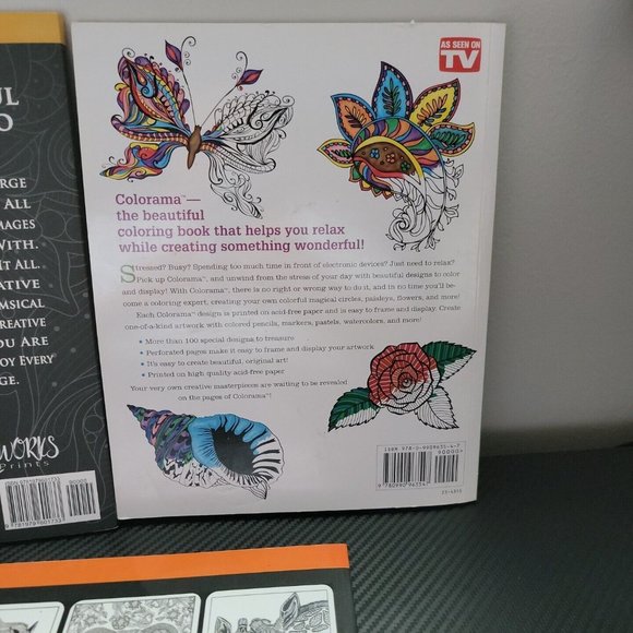 Adult Coloring Books (Lot 3) Colorama/Animal Designs/Stress Relieving Design - Picture 7 of 8